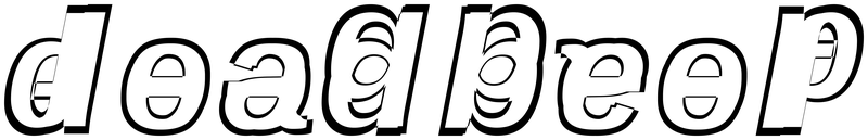 Ambigram for deadbeef in Liberationsans-bolditalic
